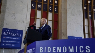 President Joe Biden delivers remarks on the economy, Wednesday, June 28, 2023, at the Old Post Office in Chicago. Biden has long struggled to neatly summarize his sprawling economic vision. On Wednesday, the president gave a speech on “Bidenomics” in the hopes that the term will lodge in voters’ brains ahead of the 2024 elections. But what is Bidenomics? Let’s just say the White House definition is different from the Republican one — evidence that catchphrases can be double-edged. (AP Photo/Evan Vucci, File)
